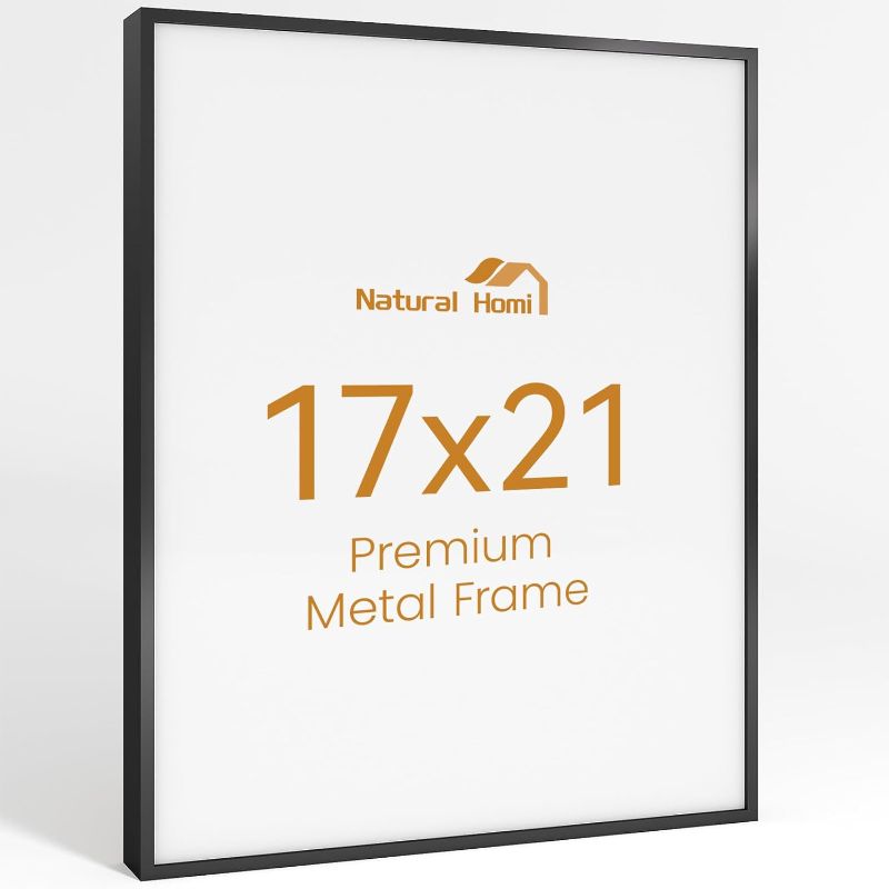 Photo 1 of 17x21 Aluminum Metal Picture Frame,Tempered Glass Black Photo Frame 17x21 for Family Photo,Posters,Art,Document to Wall Mount Horizontally or Vertically
