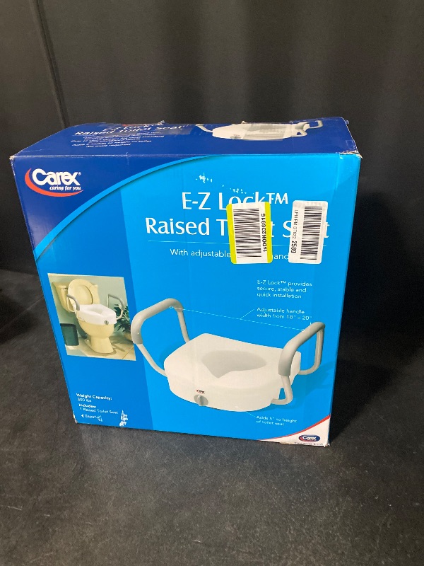 Photo 1 of Carex E-Z Lock Raised Toilet Seat With Handles, 5" Toilet Seat Riser with Arms, Handicap Raised Toilet Seat For Seniors and Elevated Toilet Seat