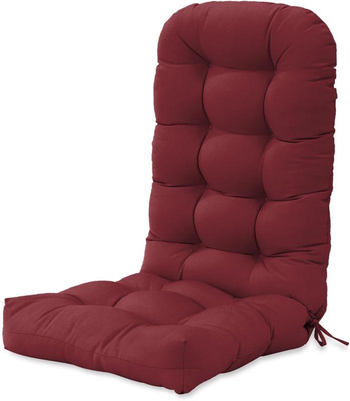 Photo 1 of COOS BAY High Back Adirondack Chair Cushions for Outdoor Furniture, 49x20x5 in, Thick Tufted Patio Seat Pad, Set of 1, Red Purple