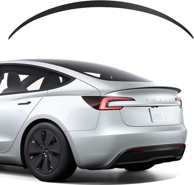 Photo 1 of Carbon Fiber Spoiler for Tesla Model Y, Performance Model Y Rear Spoiler Wing Trunk Lip for Tesla Model Y 2020-2024 Accessories(Real Carbon Fiber Matte
