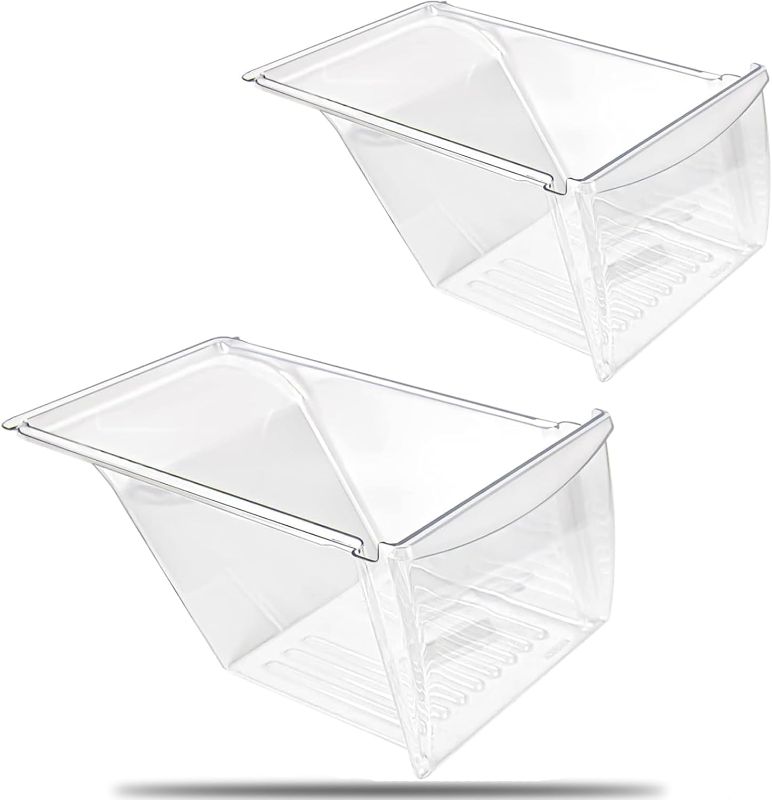 Photo 1 of [2 PACK] UPGRADED 240337103 Crisper Bin Drawer Replacement for Frigidaire Kenmore Refrigerator Drawer Replacement, Fridge Drawer for Frigidaire Replacement Drawer Parts AP2115741, 240337100, 240337102
