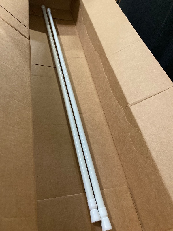 Photo 1 of 2 Pack Spring Tension Curtain Rod for Window 4.5 FT, Adjustable Expandable Small Curtain Tension Rods No Drill for Kitchen, Bathroom, Doorway, Cupboard(White)