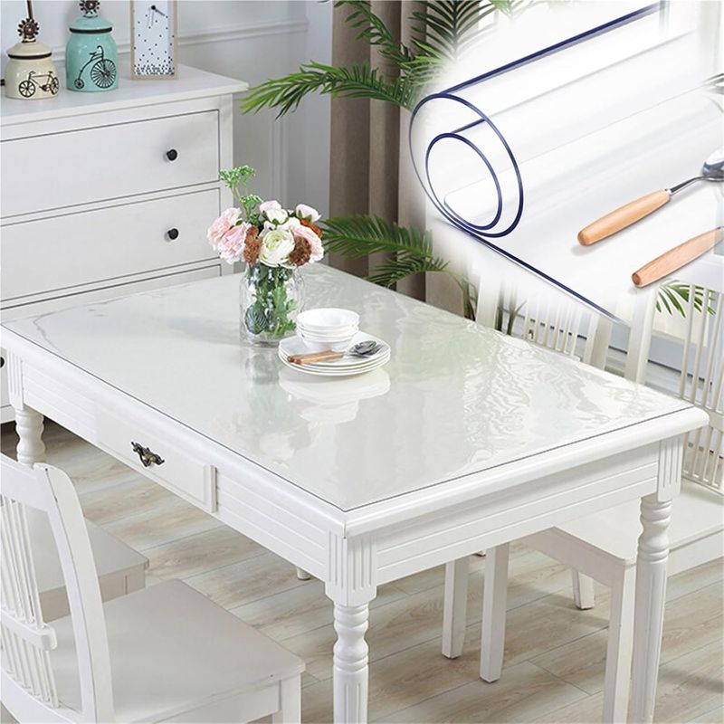 Photo 1 of 0.08in Clear Desk Cover Chair Mat Protector Clear Floor Mat Rectangular Desk Pad PVC Plastic Table Cover for Office Dresser Night Stand Computer Writing Desk Tabletop(24X32IN)
