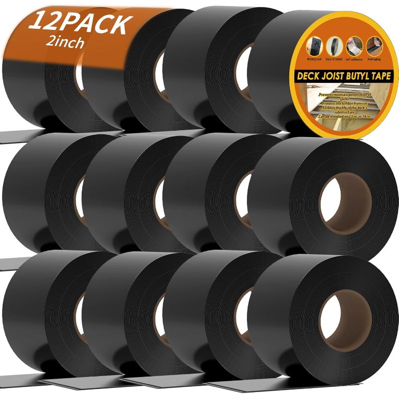 Photo 1 of 12 Pack Butyl Sealant Tape 2" x 50', Deck Joist Tape for Decking, Waterproof and Anti-Corrosion for Extend Deck Life