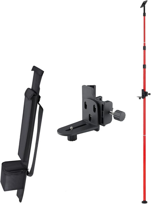 Photo 1 of Firecore 13 Ft./4m Telescoping Pole with 1/4-Inch by 20-Inch Laser Mount, Adjustable Laser Level Mounting Pole for Rotary and Line Lasers-FLP400A
