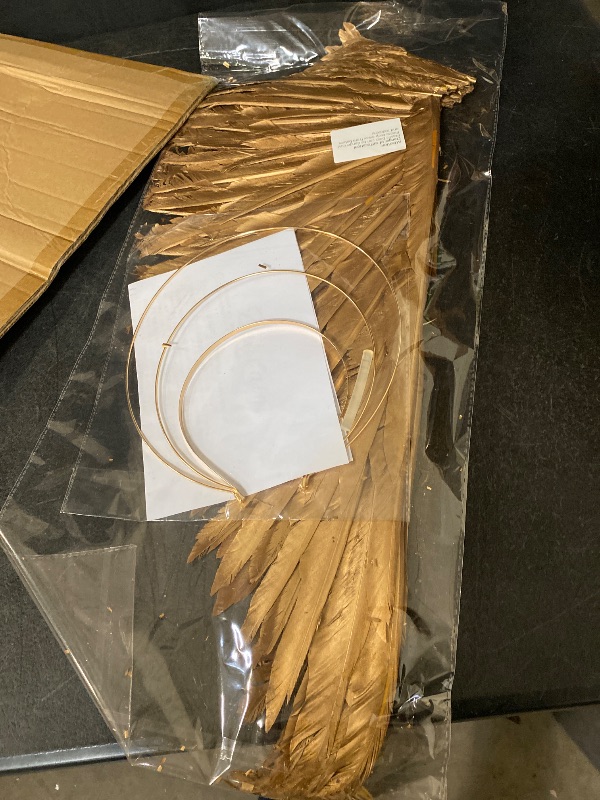 Photo 1 of Saltburn Gold Angel Wings and Halo Headband Set for Costume Prop - Costume Accessory for Adult Women, Men & Kids, Halloween, Christmas, Birthday Parties, Cosplay & Themed Events, Home Decoration
