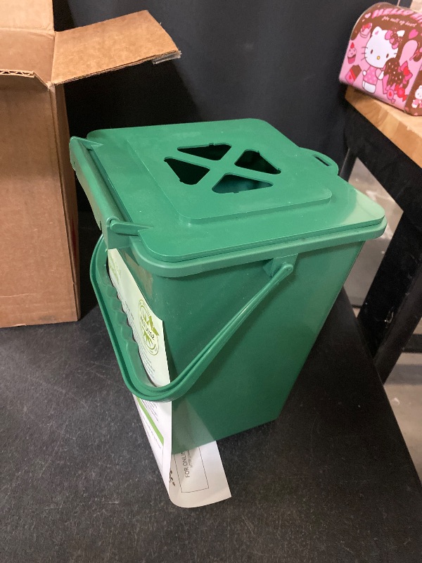 Photo 1 of Exaco ECO 2000-NP Kitchen Compost Pail, 2.4 Gallon, Green