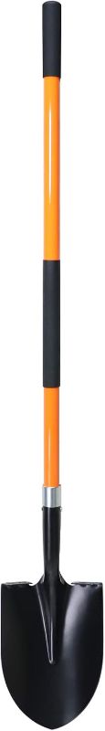 Photo 1 of Heavy Duty Gardening Shovel, 56 Inch Round Blade with Fiberglass Handle (Orange)
