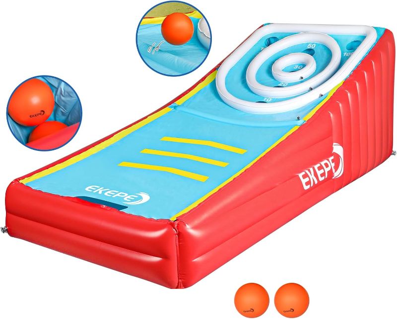 Photo 1 of Inflatable Score Ball Game, Carnival Yard Games for Kids and Adults, Inflatable Giant Game Toys with 2 Sponge Ball, Family Arcade Games for Indoor and Outdoor
