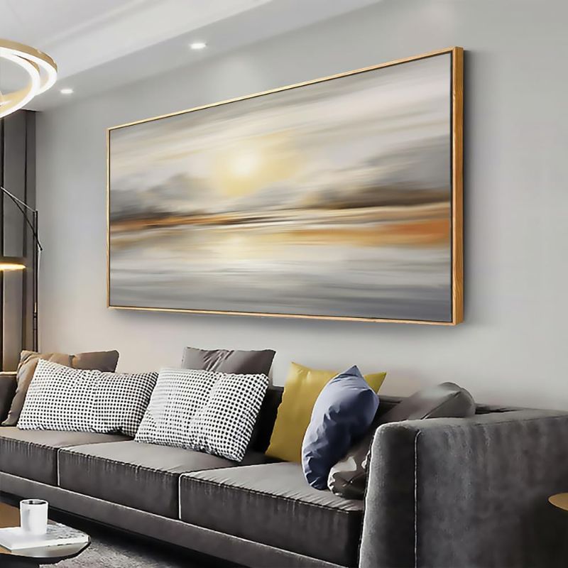 Photo 1 of Framed Wall Art Abstract Seascape Canvas Printing Wall Decor Artwork for Living Room Bedroom Dining Room Home Office Decor 24"x48"