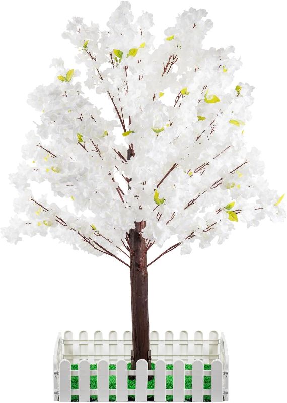 Photo 1 of Artificial Cherry Trees Indoor Decor: Handmade Natural Fake Cherry Blossom White Tree Outdoor for Party Wedding Christmas
