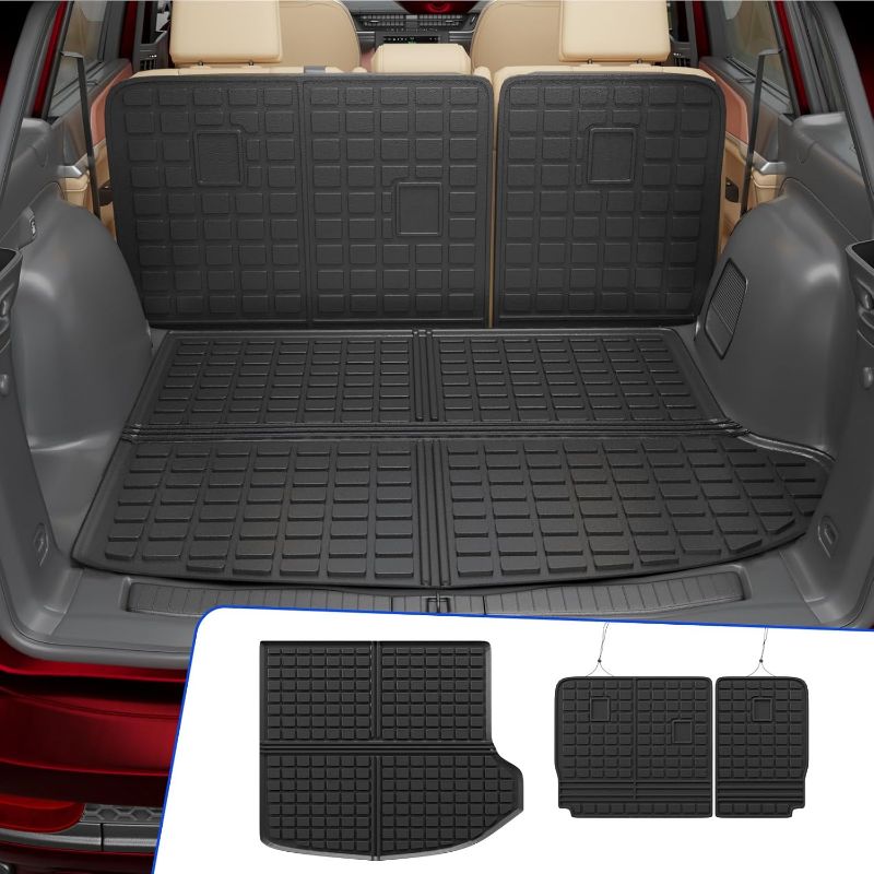 Photo 1 of Rongtaod Cargo Mat Compatible with 2022 2023 2024 2025 Jeep Grand Cherokee 5 Seats (Not Fit L or WK) Trunk Mat Trunk Liner Cargo Liner Grand Cherokee Accessories (Backrest Mats+Trunk Mat)