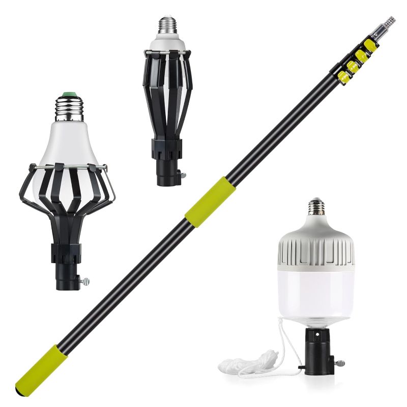 Photo 1 of Light Bulb Changer for High Ceilings,4-18FT Bulb Changing Pole Extension for High Ceilings and Recessed Lights, Light Bulb Removal Tool for Household, 4-Piece