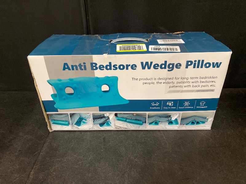 Photo 1 of LOSCHEN Wedge Pillow for Seniors,Positioning Wedge Pillow for Bed Sore Prevention & Recovery,Body and Foot Support,Bedsore Positioning,Made from EVA, Strong Support, Anti-Slip?Blue?