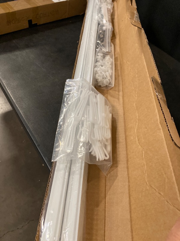 Photo 1 of Curtain Tracks Ceiling Wall Mounted Heavy-Duty Curtains Rails Room Divider Curtain Track for Living Room Bedroom Room Shower Divider White 3ft To 12 ft
