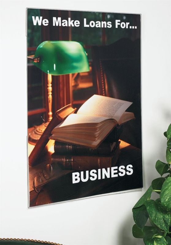 Photo 1 of Wall Mount Sign Holder 16X24 Poster, Clear Acrylic Frame with Slide-in Design, Mounting