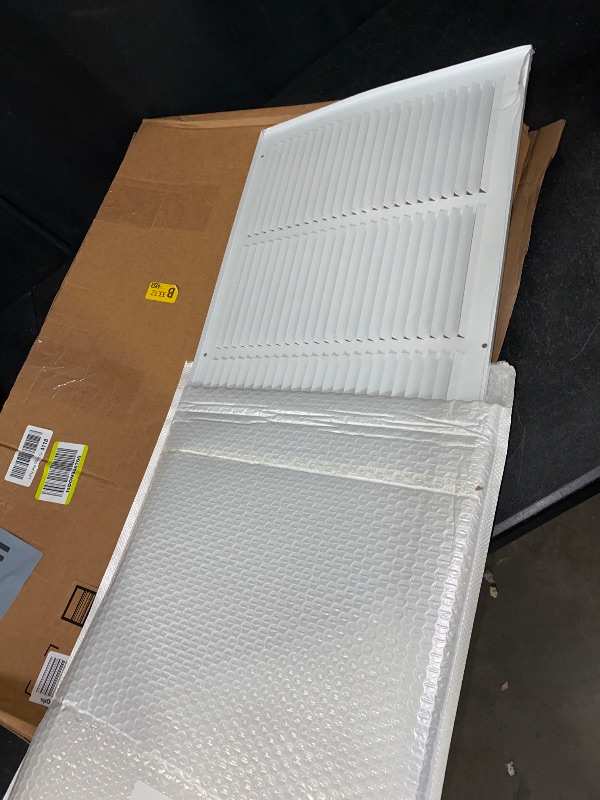 Photo 1 of VOISEN Return Air Grille,Fits 24x12 Duct Opening,Steel Return Vent Cover, White Vent Cover Grill for Sidewall and Ceiling,HAVC Cold Air Return Vent Cover,Overall Size:25.75"W X 13.75"H
