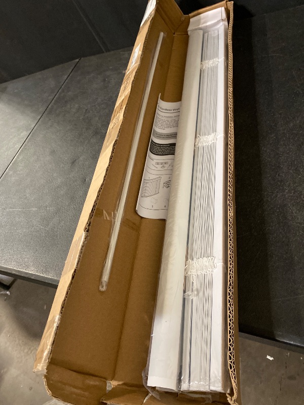 Photo 1 of Cordless Room Darkening Mini Blinds for Indoor Windows - 30" W x 64" L - White, Over 1,400 Custom Sizes Starting at 9.97, 1" Vinyl Slats, Horizontal Window Blinds by Lumino