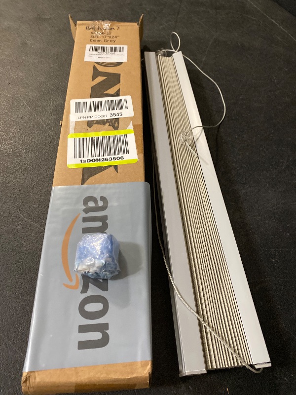 Photo 1 of NOVINO RV Blinds for Camper Window,RV Shades Camper Blinds for Travel Trailers, Motorhome Pleated Window Shades-17 W x 24" L,Gray
