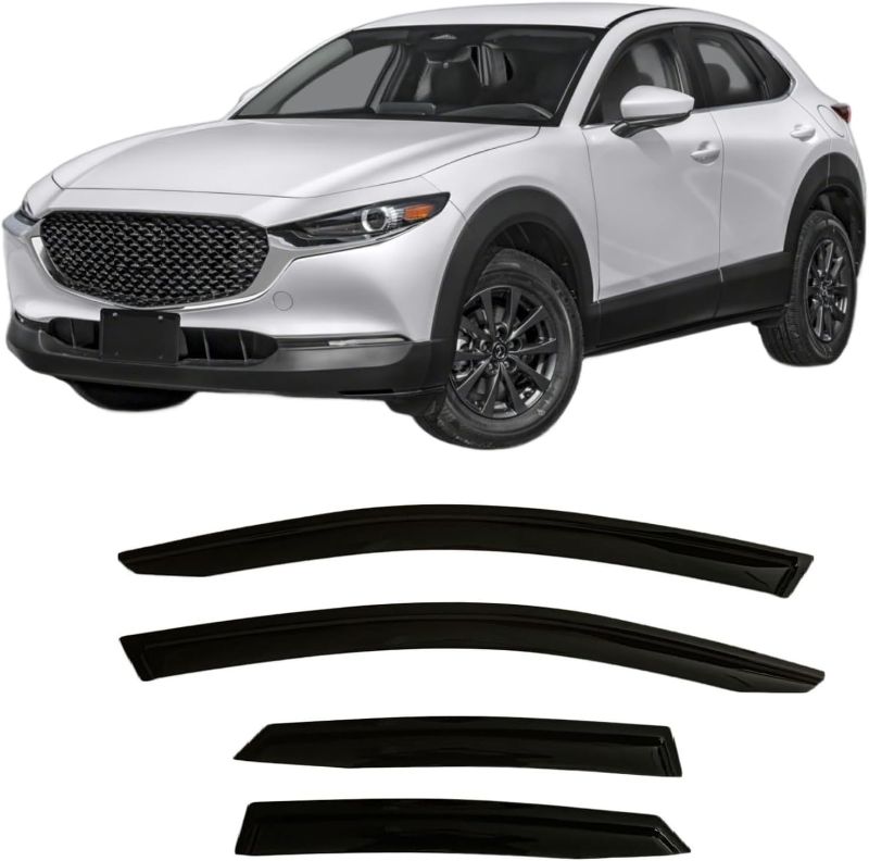 Photo 1 of 2020-2025 Tape-On Rain Guards for Mazda CX-30 Side Window Visor Deflectors 2.5 S Select Sport Preferred Premium Turbo CX30 Durable Vent Shades 2021 2022 2023 2024
