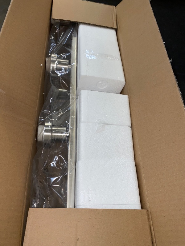 Photo 1 of Bathroom Lights Over Mirror Brushed Nickel, Anti-Rust 4-Light Bathroom Vanity Light Fixtures, Modern 24Inches Wall Sconces E26 Base, Milky White Glass Shades, Bulbs Not Included