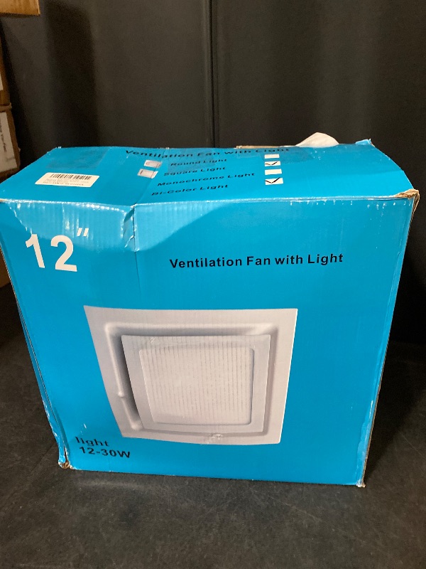 Photo 1 of Saranna 12-Inch Bathroom Exhaust Fan with Light, 12W Ceiling Vent Fan with Adjustable Light Color, Quiet 1.0 Sone, 180 CFM for Home, Bathroom, Office, and Hotel
