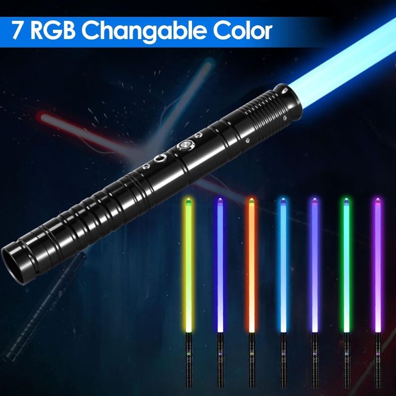 Photo 1 of Lischwert Lightsaber, RGB Colors Changeable with Sound Metal Hilt Light Saber Force FX Dueling Lightsaber Toy for Kids Adults Gift
