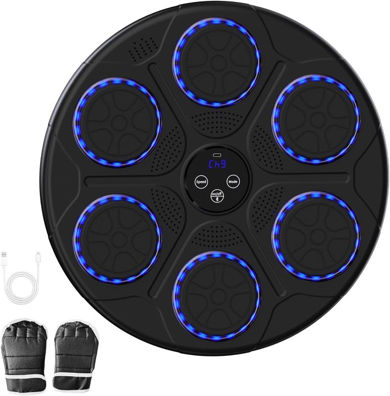 Photo 1 of Music Boxing Machine, Intelligent Bluetooth Interactive Wall Mounted Boxing with Gloves, Wall Punching Pad for Boxing Music, Music Boxing Machine for Adults & Kids
