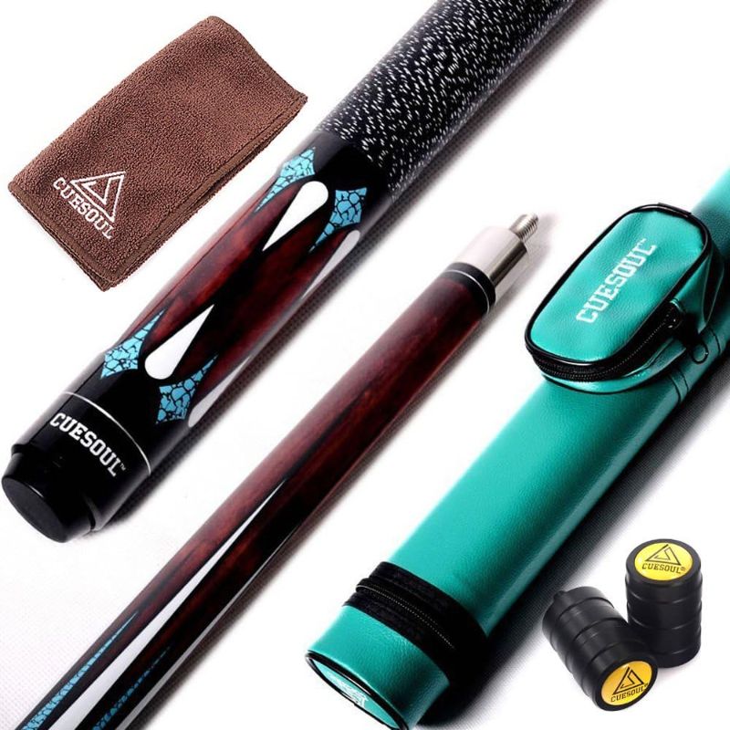 Photo 1 of CUESOUL 58 Inch 19oz/20oz Maple Billiard Stick Pool Cue Set 11.5mm/13mm Tip[Weight Adjustable]
