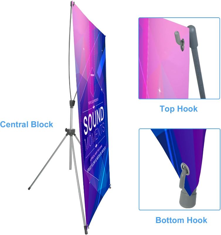 Photo 1 of Adjustable X Banner Stand Fits Any Banner Size Width 23" to 32" and Height 63" to 78"
