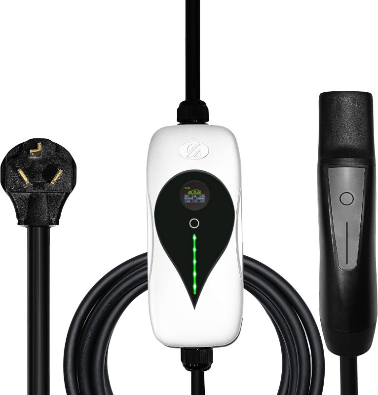 Photo 1 of Tesla Model Y/3/S/X Portable EV Charger Level 2, 32Amp, 90-260V, 7KW, Charging Cable with NEMA 10-30 Male Plug Home Charging, Ev Charge Station Charge Gun, with Cable and Connector
