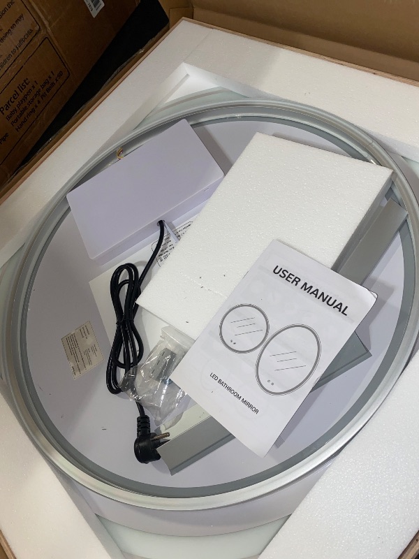 Photo 1 of BRAND NEW** LED Bathroom Mirror, 28" Round Bathroom Mirror with Front & Backlit, Dimmable 3-Color Temperature, Anti-Fog, Smart Touch Control, and Easy Installation - Luxury Vanity Mirror for Modern Bathrooms
