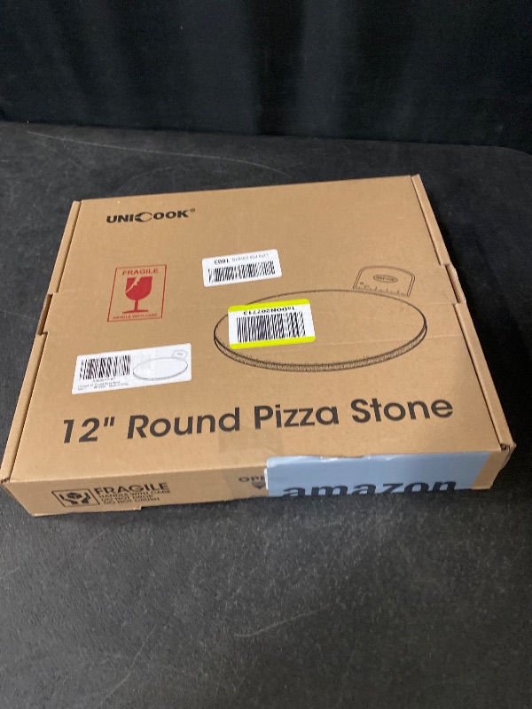 Photo 1 of Unicook 12 Inch Round Pizza Stone, Heavy Duty Cordierite Bread Baking Stone for RV Oven, Grill and Toaster Oven, Ideal for Baking Crisp Crust Pizza, Bread, Cookies and More
