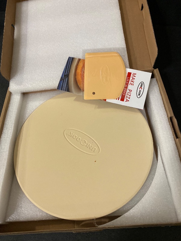 Photo 1 of Unicook 12 Inch Round Pizza Stone, Heavy Duty Cordierite Bread Baking Stone for RV Oven, Grill and Toaster Oven, Ideal for Baking Crisp Crust Pizza, Bread, Cookies and More
