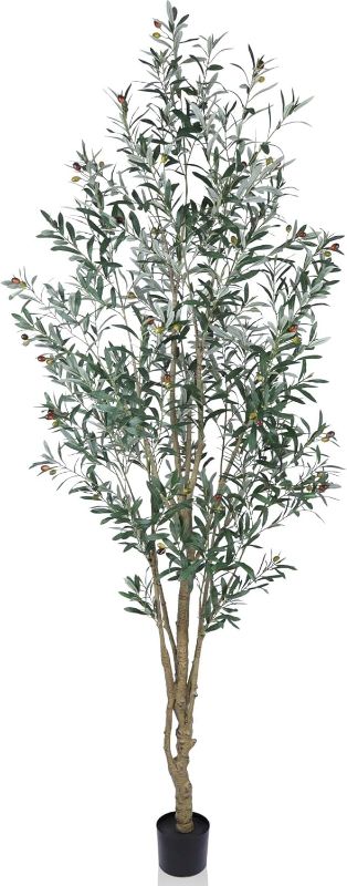 Photo 1 of Artificial Olive Tree 9FT Tall Faux Silk Plant Fake Potted Olive Tree with Branch Leaves and Lifelike Fruits for Home Office Store Decor Indoor
