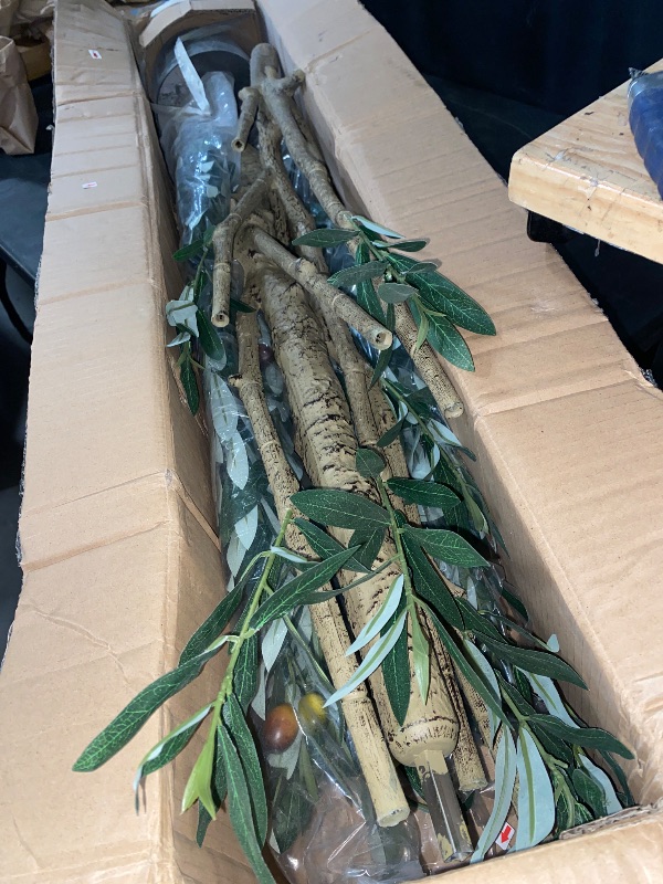 Photo 1 of Artificial Olive Tree 9FT Tall Faux Silk Plant Fake Potted Olive Tree with Branch Leaves and Lifelike Fruits for Home Office Store Decor Indoor

