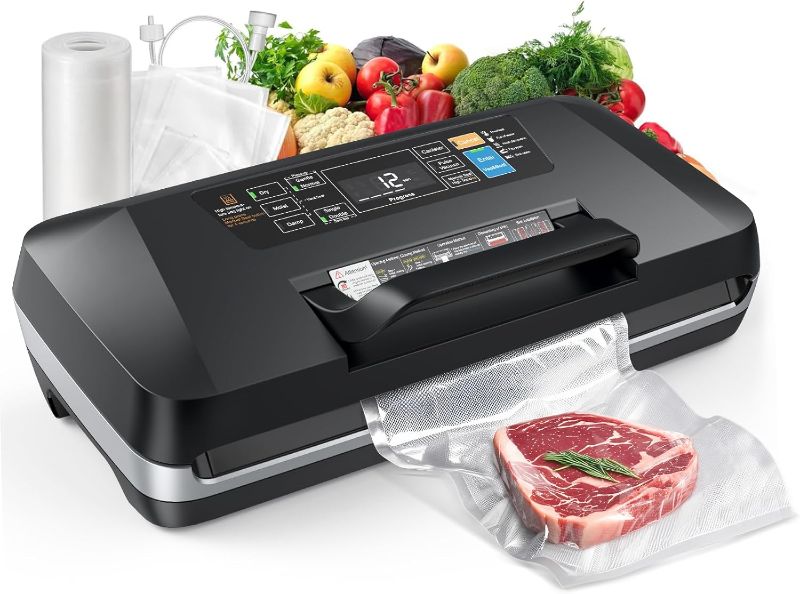 Photo 1 of 95kpa Vacuum Sealer Machine,Commercial Full Automatic Food Sealer,Powerful Sealing System with Double Heat Seal,Built-in Cutter&Bags Storage,1 Bag Rolls and 10 pcs Pre-cut Bags

