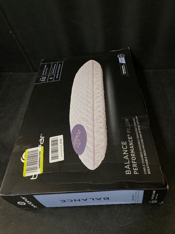 Photo 1 of Bedgear Balance Performance Pillow – 0.0 - Moisture Wicking Bed Pillow for All Sleep Positions - Medium Firmness Bed Pillow - Washable Removable Cover – 20" W x 26" L x 4.75" H