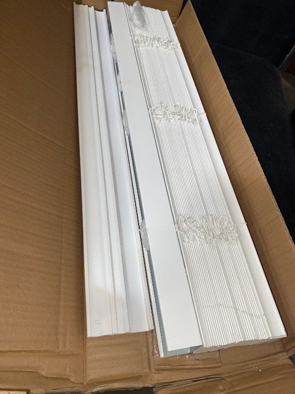 Photo 1 of Lotus & Windoware Cordless, 2 Inch Faux Wood Blind, 31" Wide x 60" Long, Window Blinds, Blinds & Shades, Blinds for Indoor Windows, Embossed, Bright White