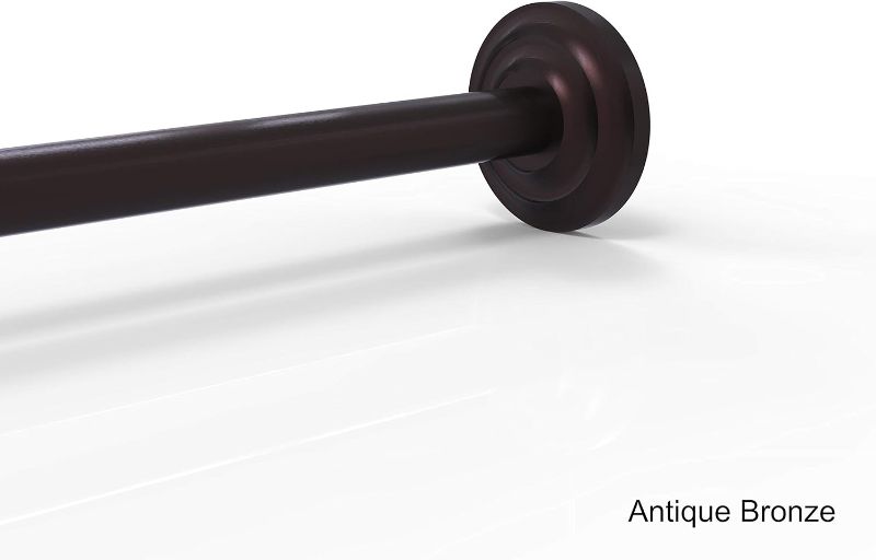 Photo 1 of Allied Brass QN-98 Que Collection Curtain Shower Rod Bracket, Antique Bronze