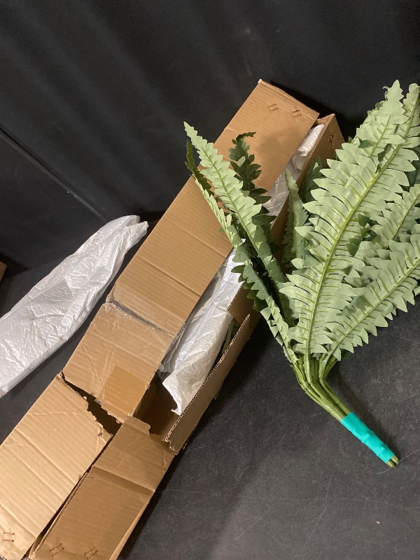 Photo 1 of Dremisland Artificial Ferns for Outdoors,Set of 2 Bouquets 30" Diam Large Fake Hanging Ferns Artificial Boston Fern Fake Fern Plant Artificial Bush for Home Garden Porch Farmhouse Decoraction(2 PCS)
