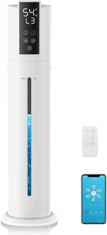 Photo 1 of 9L/2.38Gal Smart Humidifiers For Large Room,30dB Quiet Whole House Humidifier,Cover Up To 600ft² App/Remote Control,Humidifier For Bedroom,Humidifiers With Essential Oil Diffuser,12 H Timer,White
