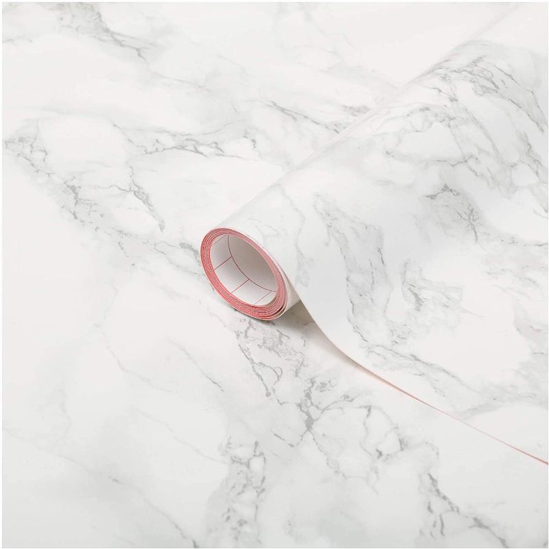Photo 1 of d-c-fix FA346-8306-4 Decorative Self-Adhesive Film, 4-Pack, Grey Marble, 4 Rolls
