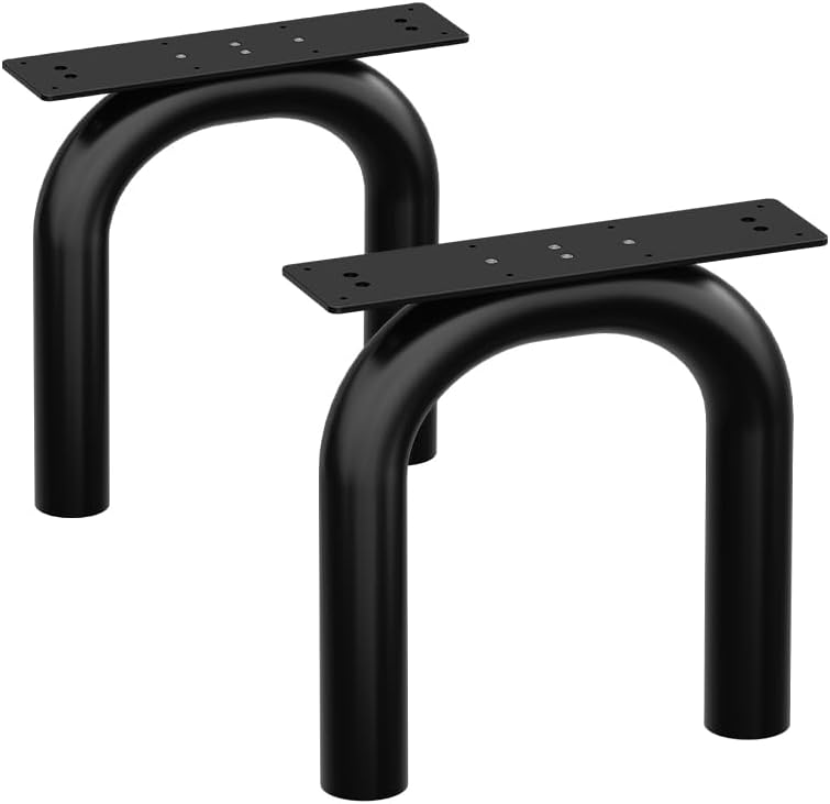 Photo 1 of Orgerphy 16” Black U-Shape Metal Table Legs (2PCS)| Heavy Duty Coffee Table Legs Furniture Legs Bench Legs | Mid Century Modern Metal Legs for Coffee Table Furniture Bench Legs (16”H x 15”W)
