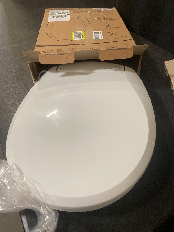 Photo 1 of Brondell L60-EW LumaWarm Heated Toilet Seat with Night Light Three Temperature Settings, Gentle Close Lid, Easy Installation, Built-in Controls, Elongated, White
