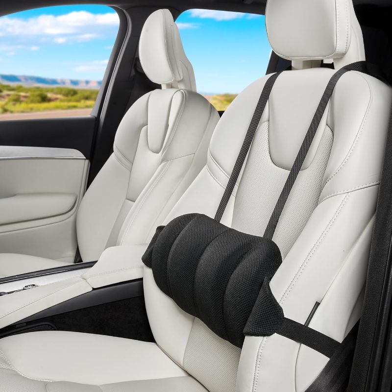 Photo 1 of SIMILAR**Lumbar Support Pillow for Car,Back Support for Car Seat Cushion,Adjustable Straps Securely Fixed Car Lumbar Support Pillow for Office Chair (Black)
