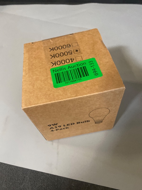 Photo 1 of Maylaywood A19 LED Light Bulbs, 60 Watt Equivalent LED Bulb, Daylight White 5000K, 850 Lumen, E26 Base, Non-Dimmable, 9W Bright White LED Bulb, 4-Pack