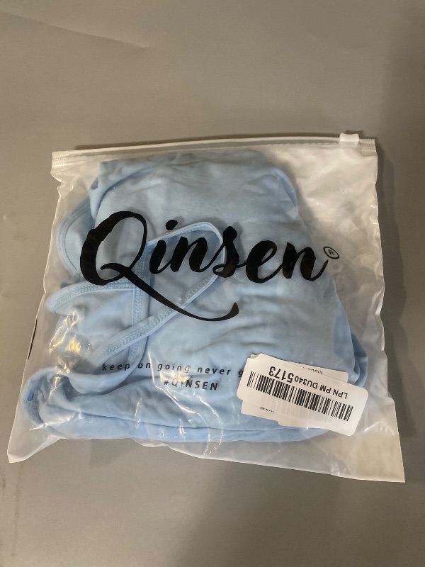Photo 1 of (L) QINSEN Sleeveless Bodysuits for Women Tummy Control Double Lined Slim Fit Basic T- Shirts Light Blue L