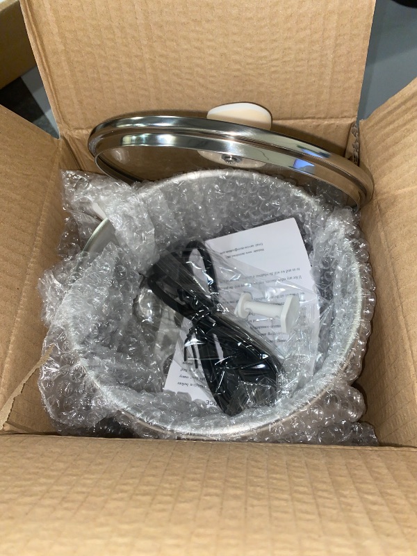 Photo 1 of Dezin Electric Pot, 1.6L Ramen Cooker, Hot Pot Electric Stainless Steel, Multifunctional Cooker for Egg, Pasta, Soup, Porridge, Oatmeal with Temperature Control and Keep Warm Function