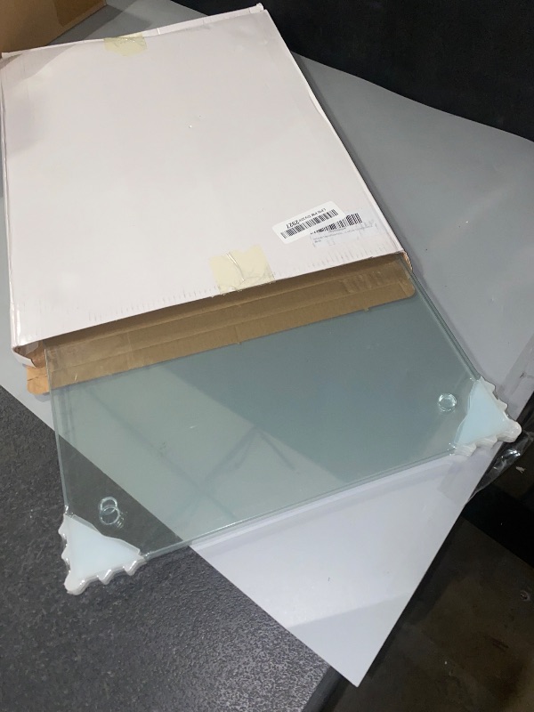 Photo 1 of Seelenruhe Tempered Glass Cutting Boards for Kitchen Counter, 2PCS 12x16 inch Clear Cutting Boards for Countertop, Non-Slip, Heat-Resistant, Easy to Clean, Kitchen Decoration
